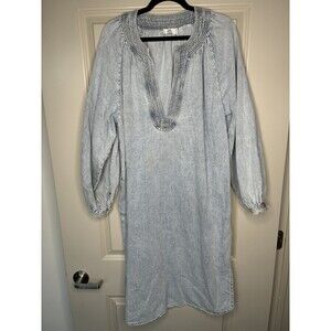 Closed Denim Tunic Long Sleeve Light Wash Dress Size Small Organic Cotton